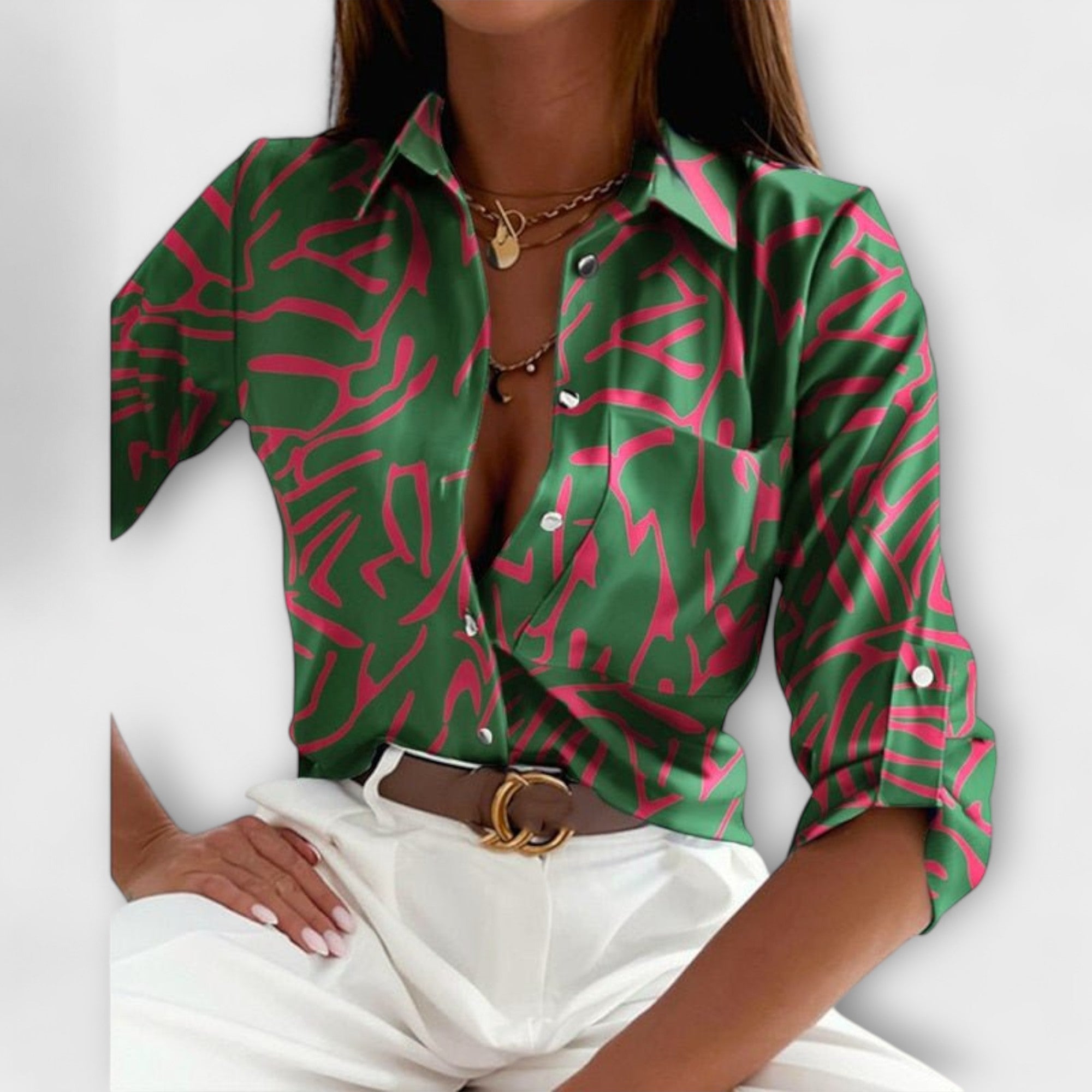 Ljubomira – Sofisticirana Geometrijska Bluza
